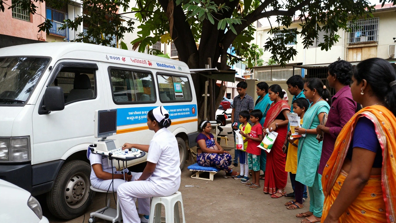 Mobile health clinic screening pregnant women in an urban Indian neighborhood
