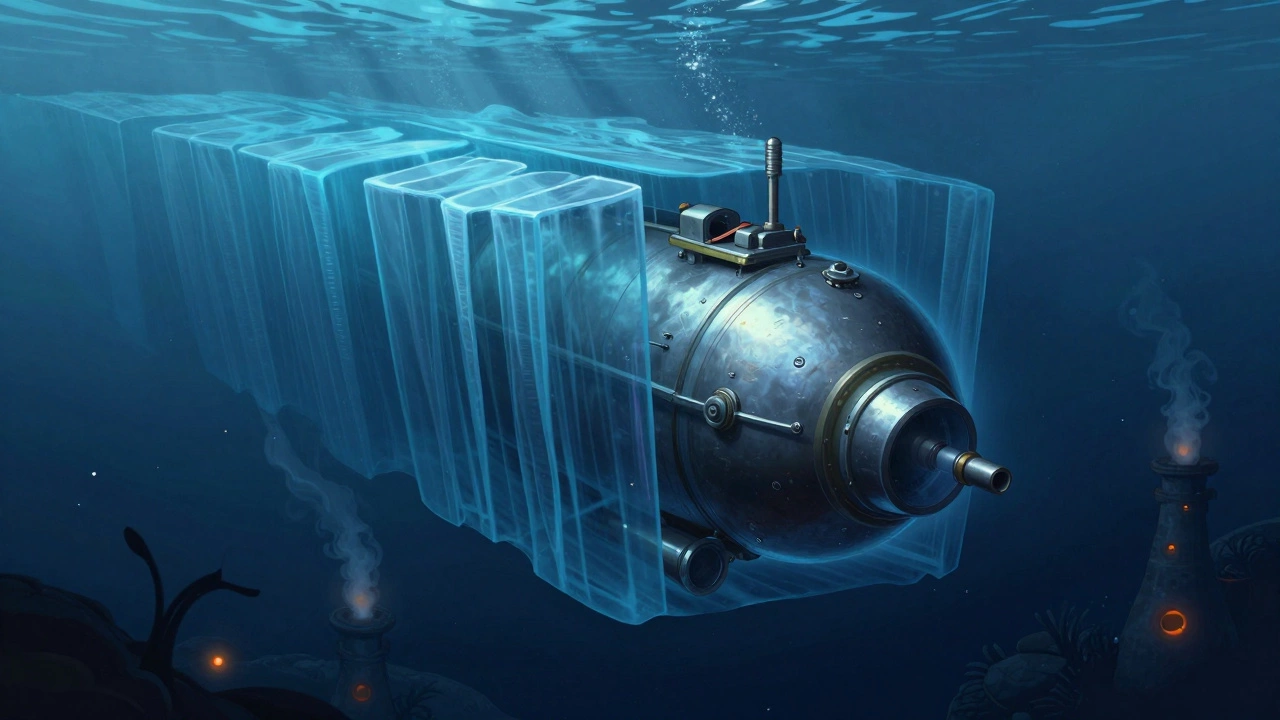 Submersible under extreme pressure near hydrothermal vents