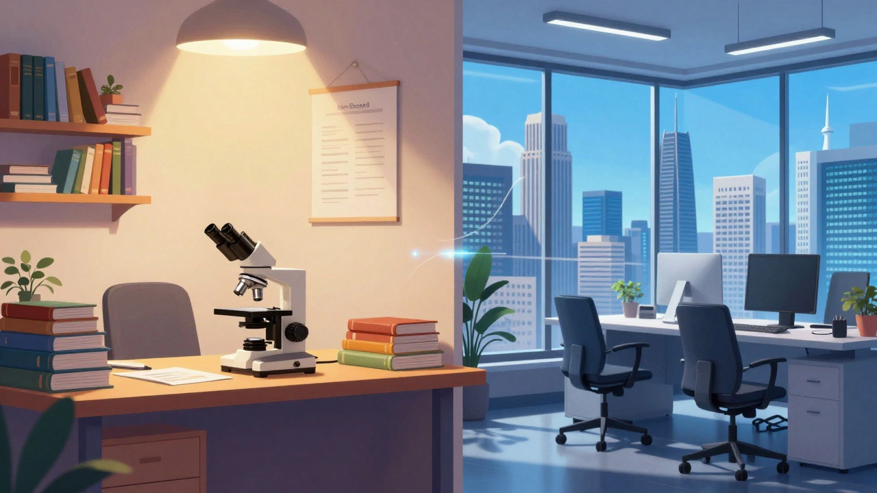 Comparison of academic vs biotech office environments