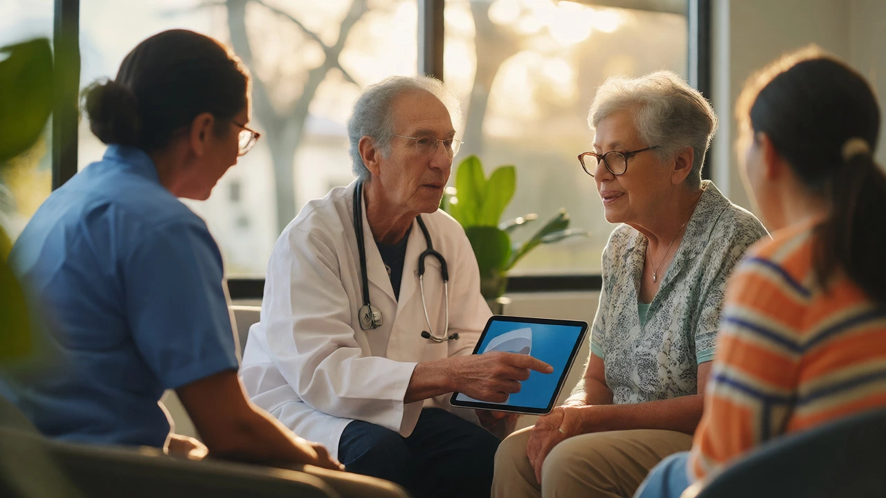 Doctor and patient having a collaborative discussion in a bright clinic